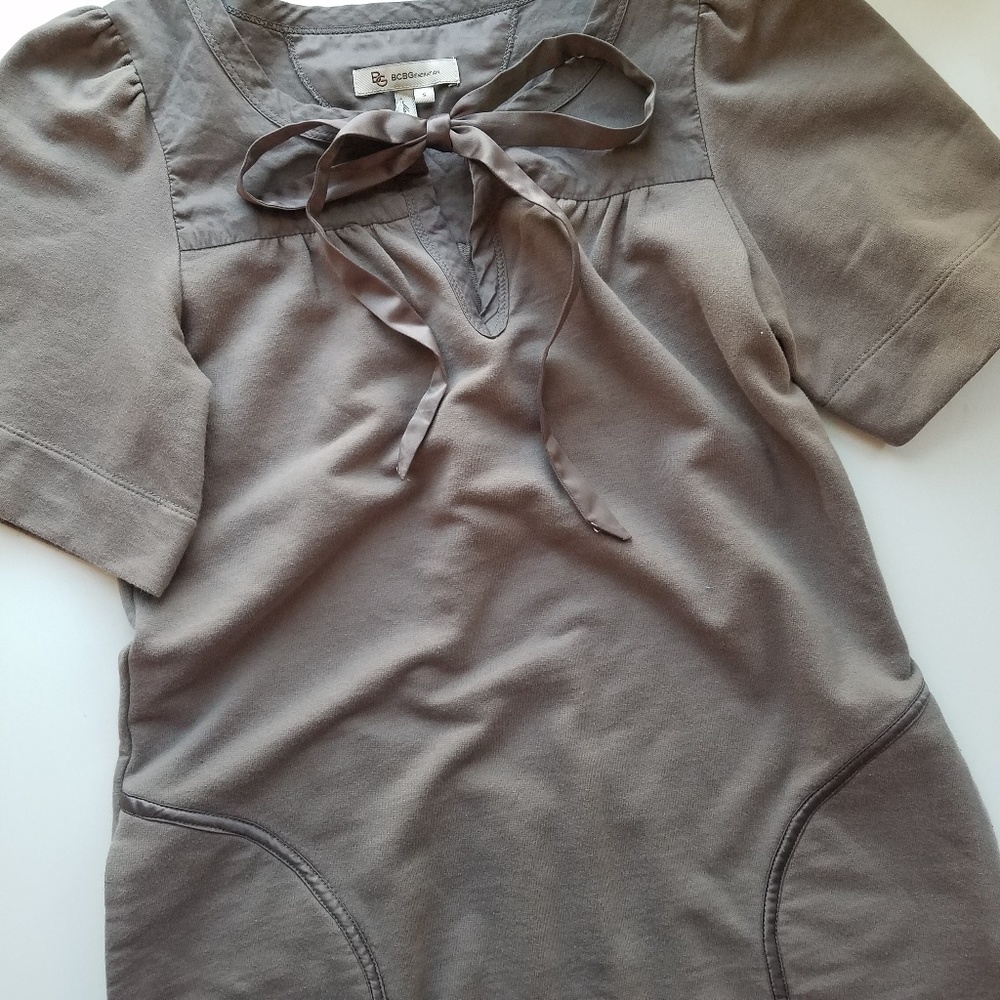 BCBGMaxAzria Tie Front Cotton Tunic Dress